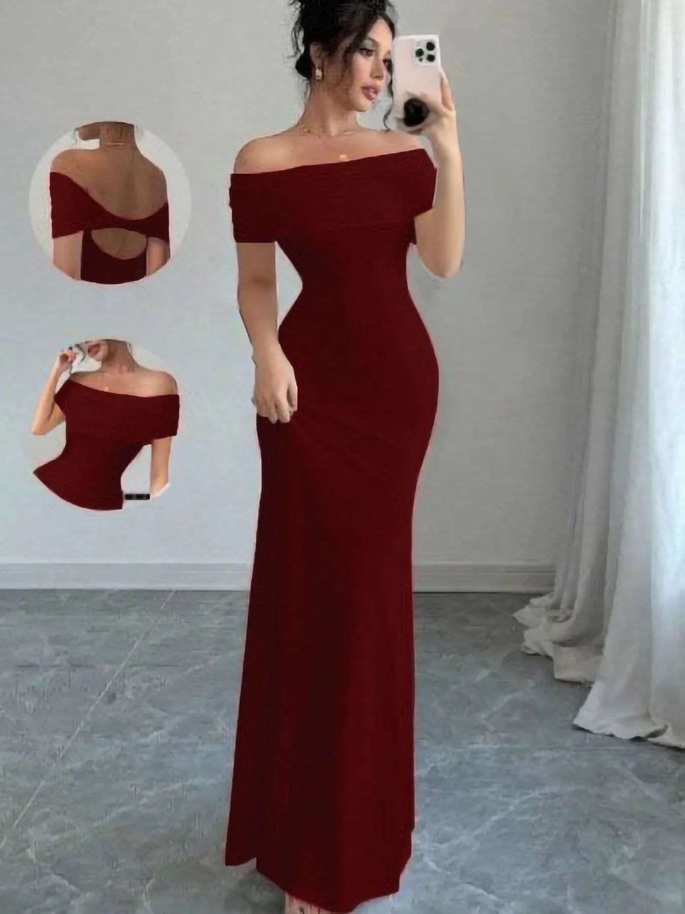 Night Glam Off-Shoulder Dress