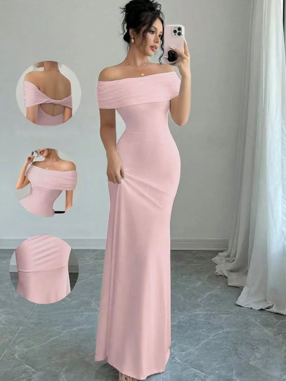 Night Glam Off-Shoulder Dress