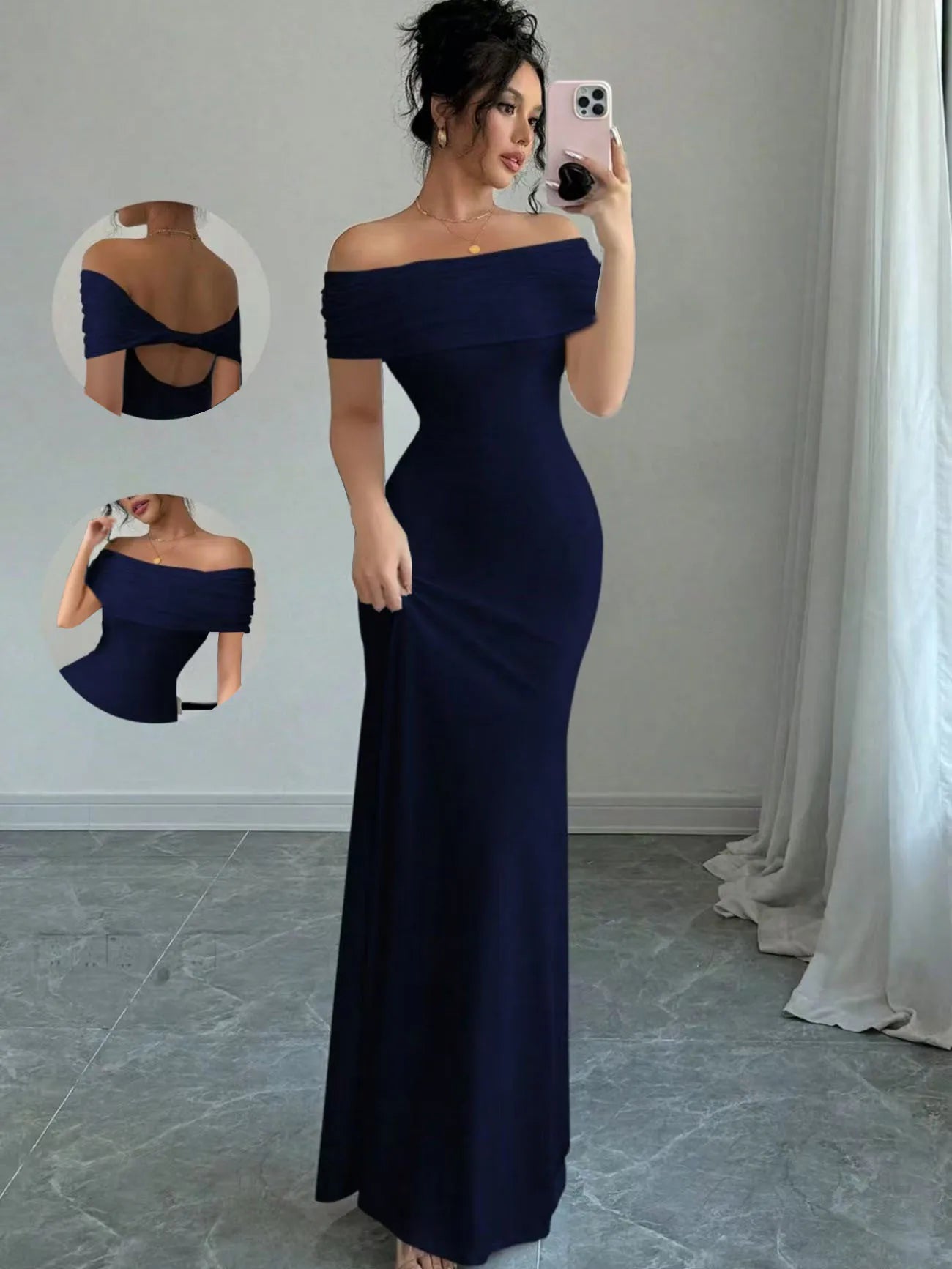 Night Glam Off-Shoulder Dress